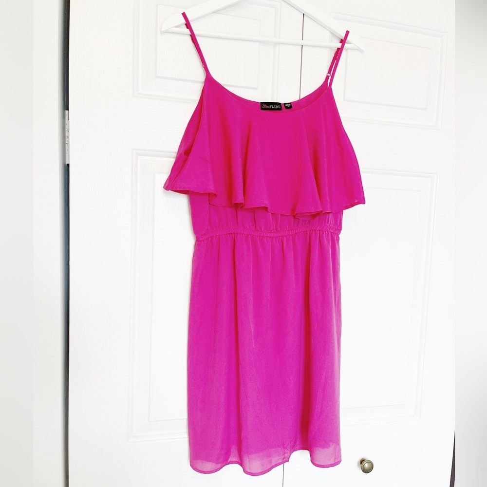 Ultra Flirt Hot Pink Spaghetti Strap Dress